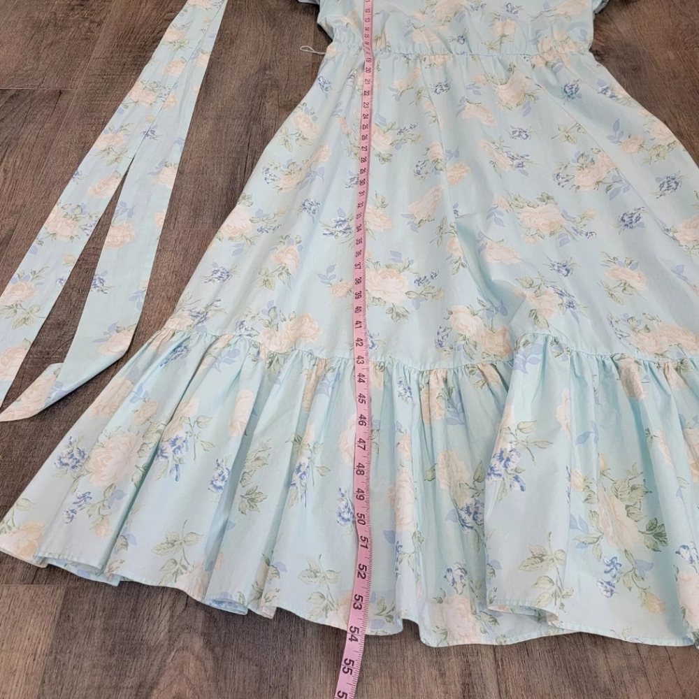 LOVESHACKFANCY X Target Estelle Blue Floral Puff Sleeve Romantic Dress 14 NWOT - Picture 13 of 16